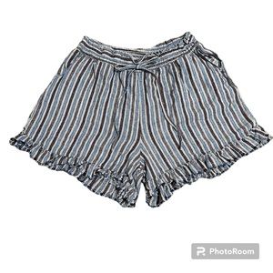 Cato size Large striped elastic waistband shorts